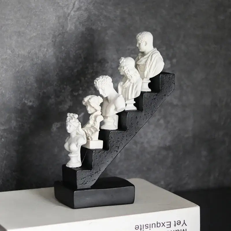 Abstract david statue sculpture white marble living room home decor