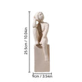 Minimalist white family character ceramic sculpture living room decor