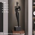 Minimalist black matte abstract figure art sculpture living room decor