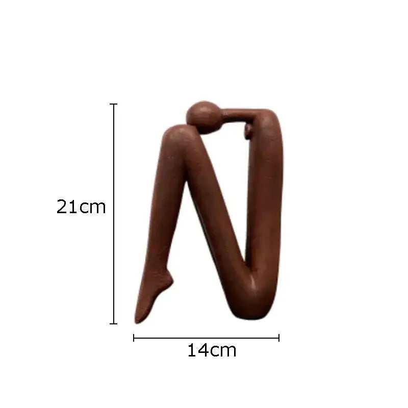 Modern brown & white figure resin sculpture bookends for living room
