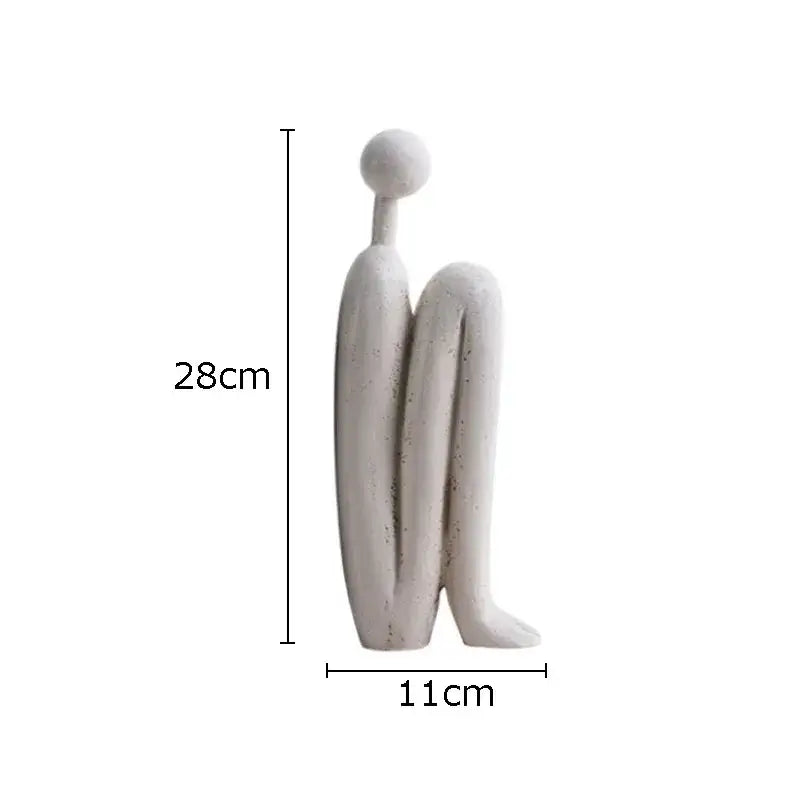 Modern brown & white figure resin sculpture bookends for living room