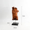 Abstract bronze male torso figure sculpture living room decor