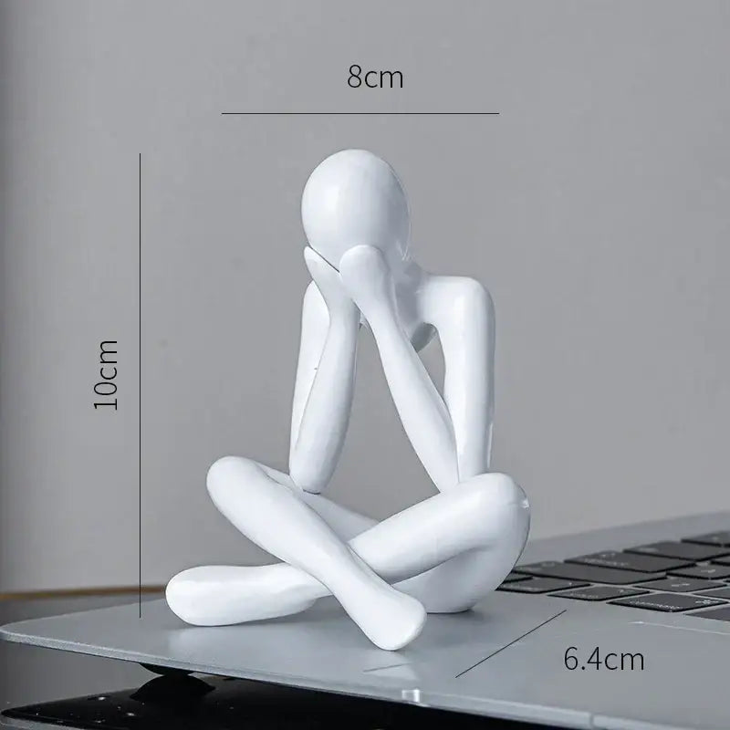 Minimalist white ceramic abstract figures living room ornament