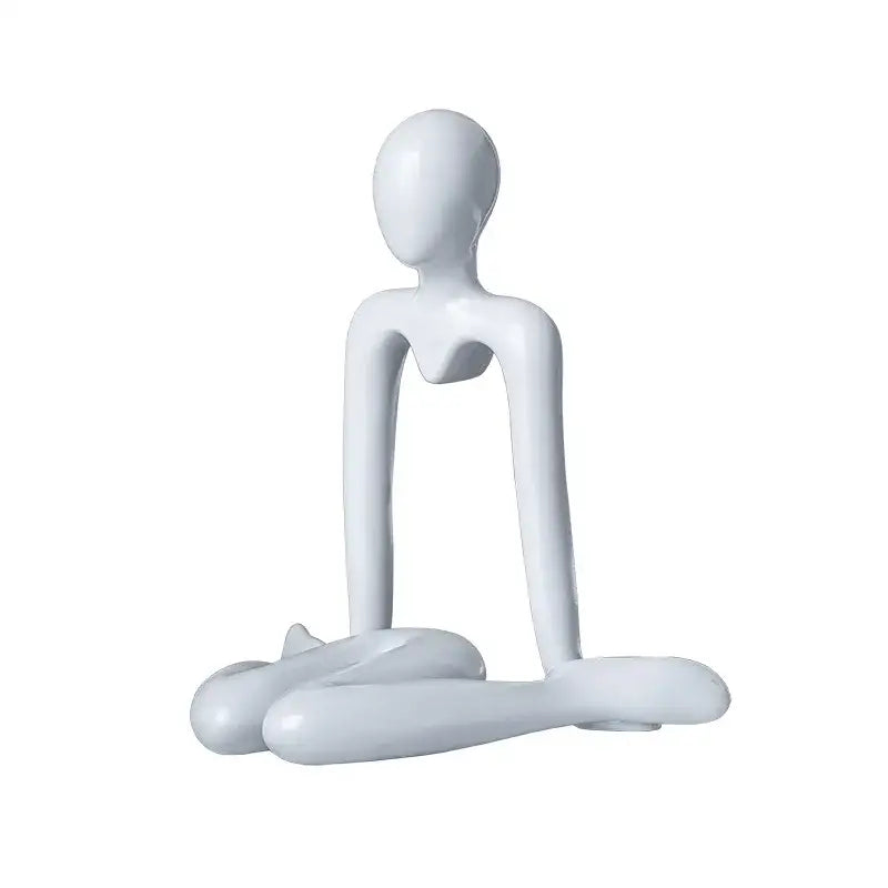 Minimalist white ceramic abstract figures living room ornament
