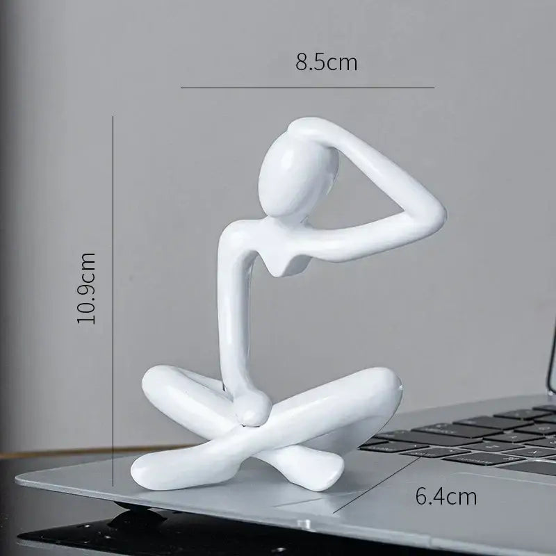 Minimalist white ceramic abstract figures living room ornament
