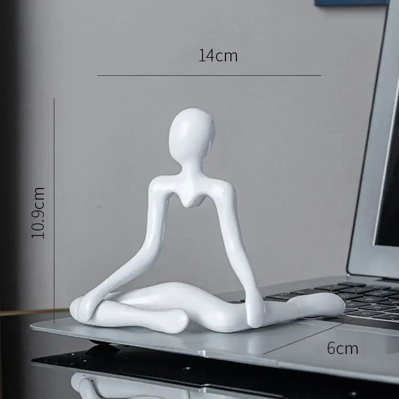 Minimalist white ceramic abstract figures living room ornament