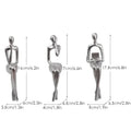 Modern gold abstract figurines set for living room office decor