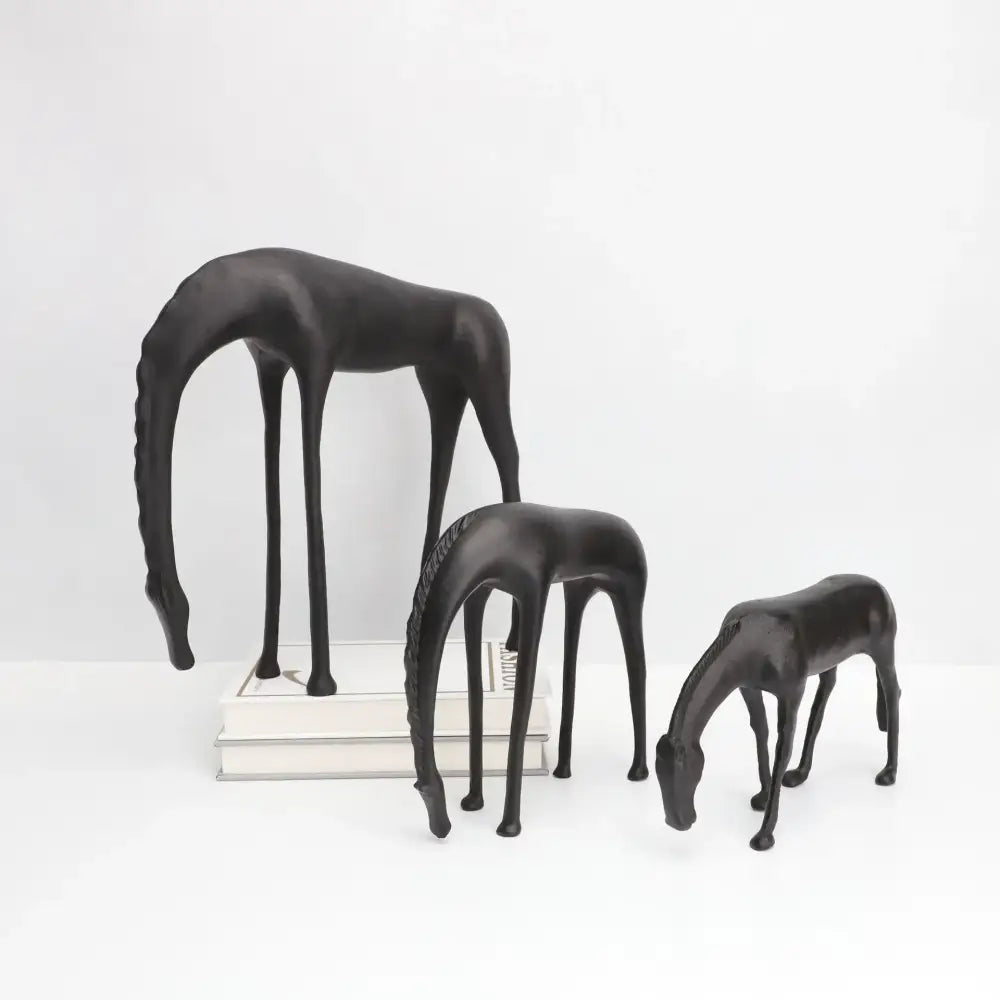 Decorbites abstract horse iron sculpture set living room metal decor