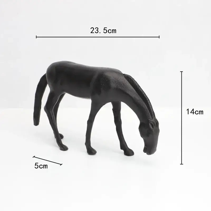 Decorbites abstract horse iron sculpture set living room metal decor