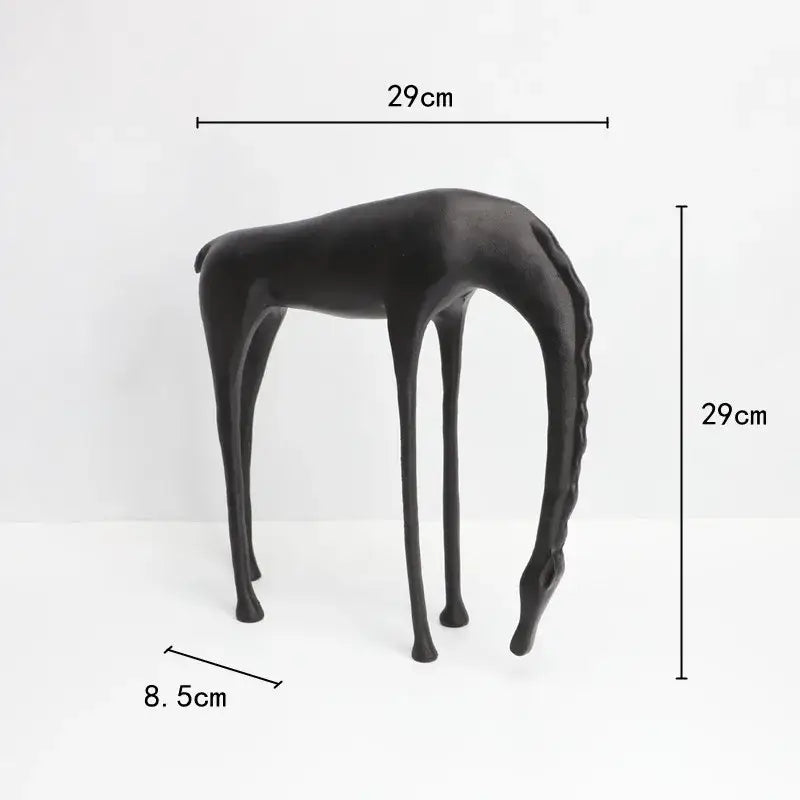 Decorbites abstract horse iron sculpture set living room metal decor