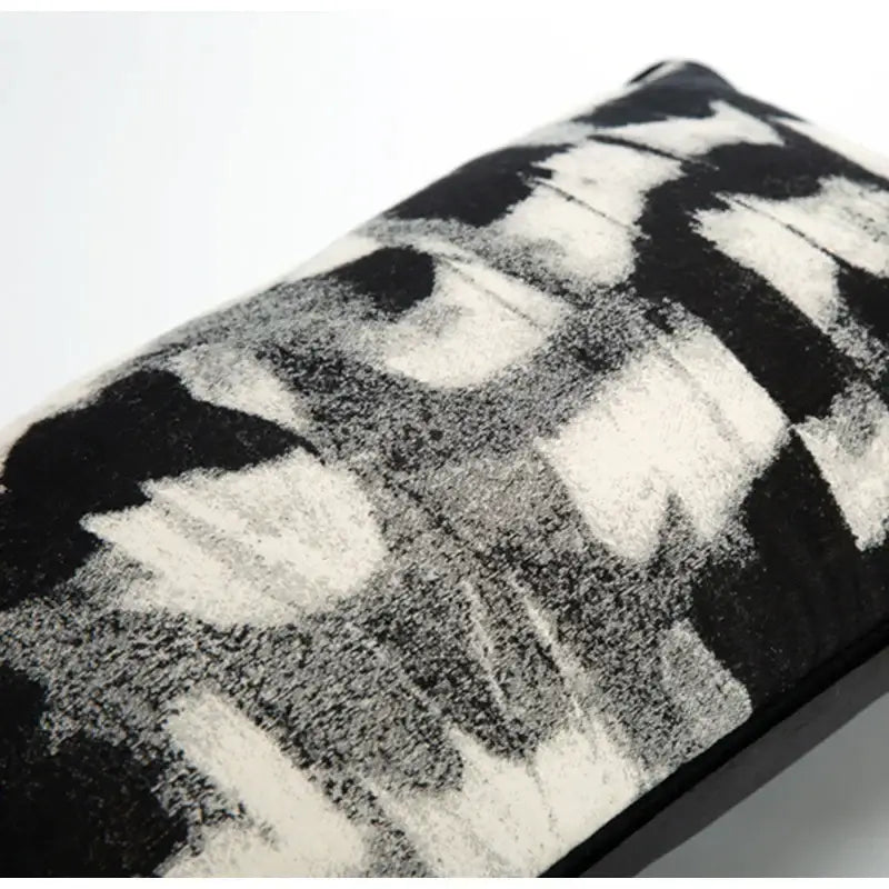 Decorbites abstract monochrome jacquard lumbar pillow cover bedroom