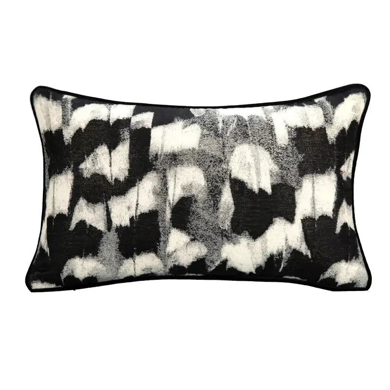 Decorbites abstract monochrome jacquard lumbar pillow cover bedroom