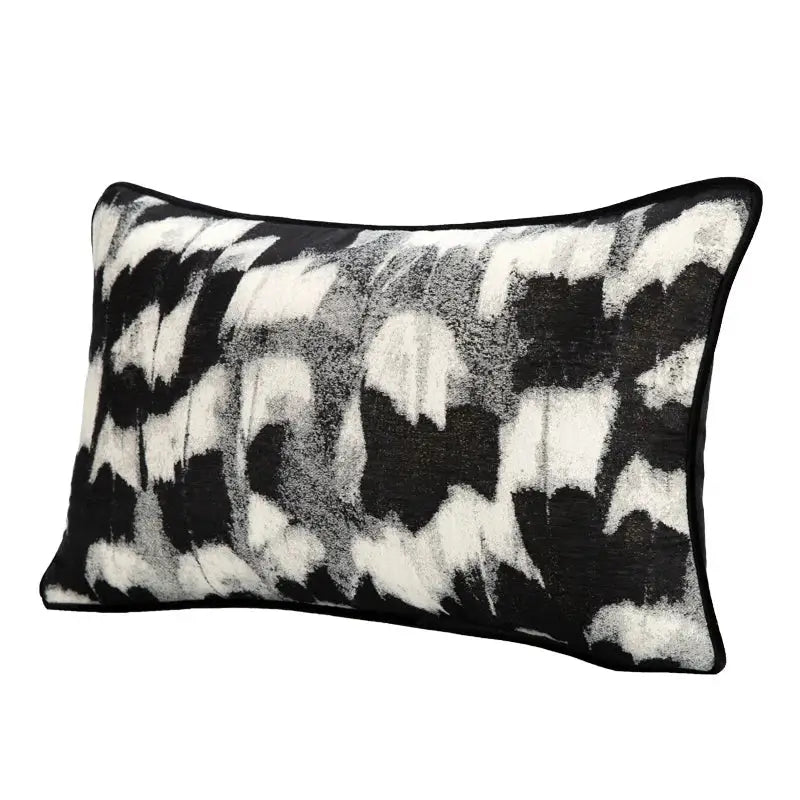 Decorbites abstract monochrome jacquard lumbar pillow cover bedroom