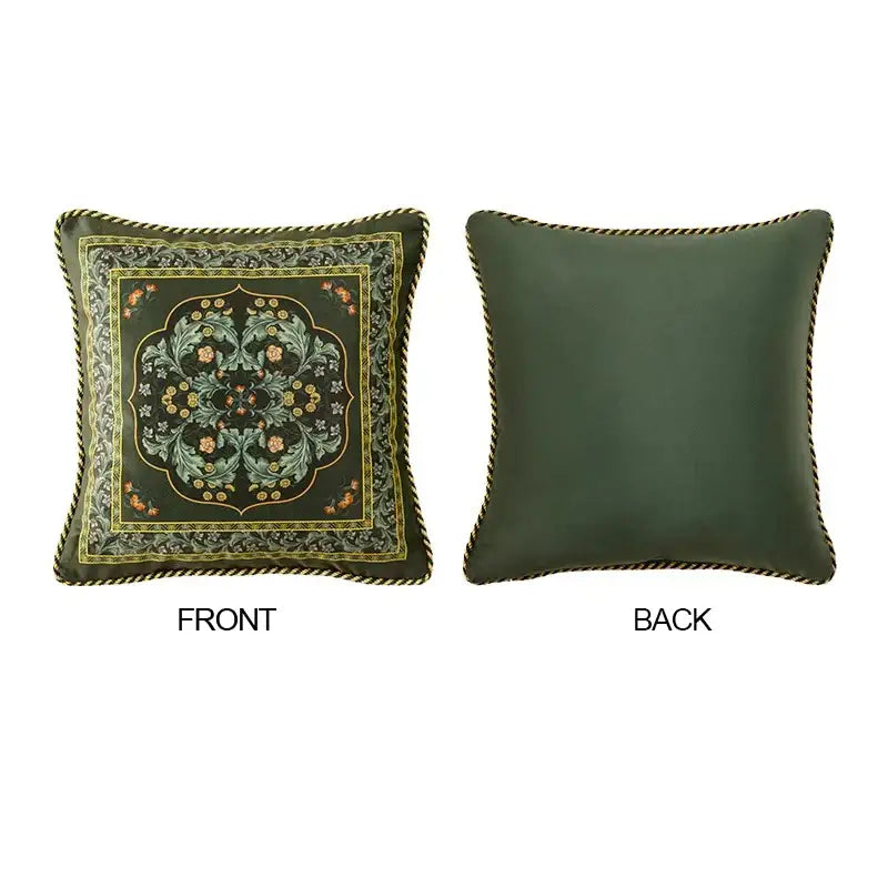 Vintage acanthus scroll leaves emerald green accent pillow living room