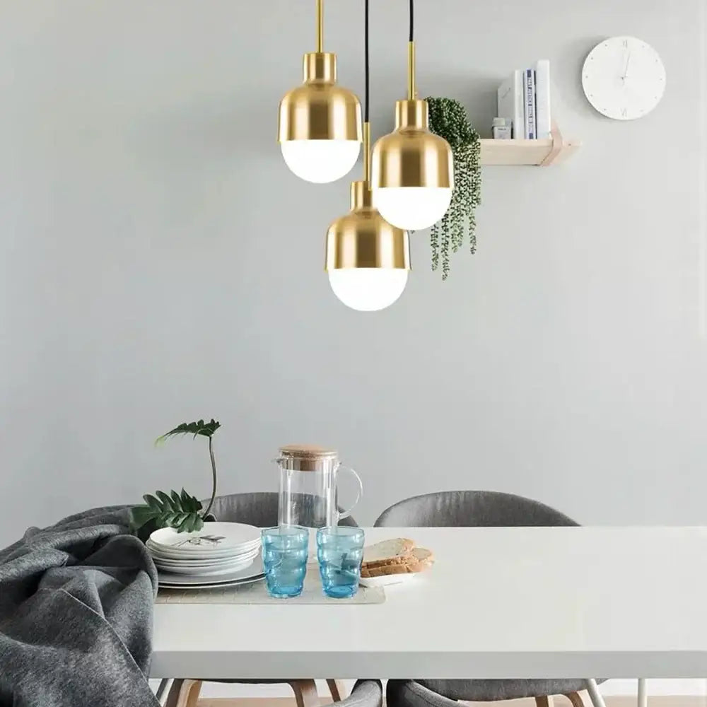 Modern gold ball pendant light dining room set of 3