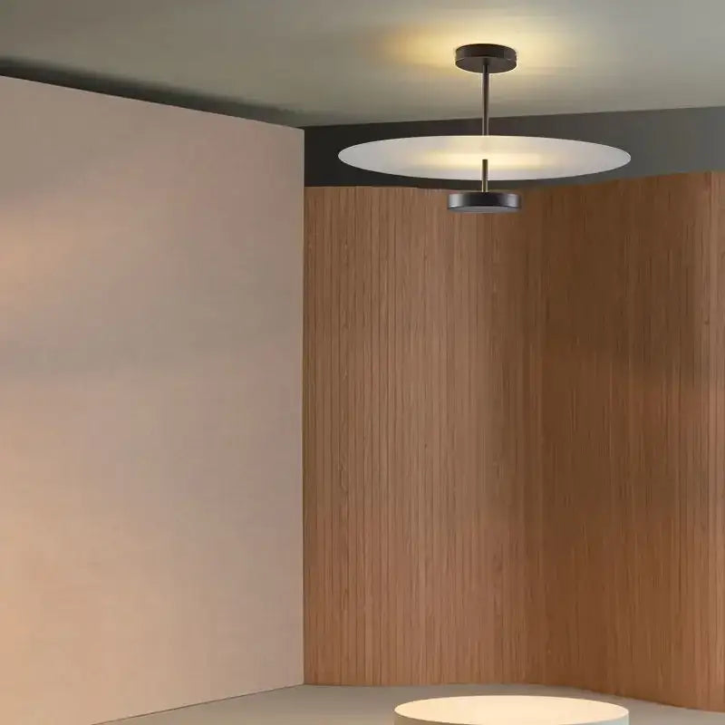 Modern minimalist acrylic black round chandelier bedroom light