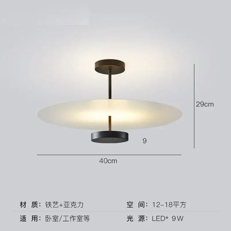 Modern minimalist acrylic black round chandelier bedroom light