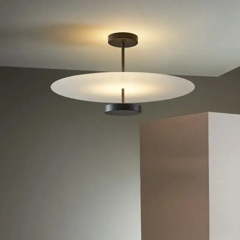 Modern minimalist acrylic black round chandelier bedroom light