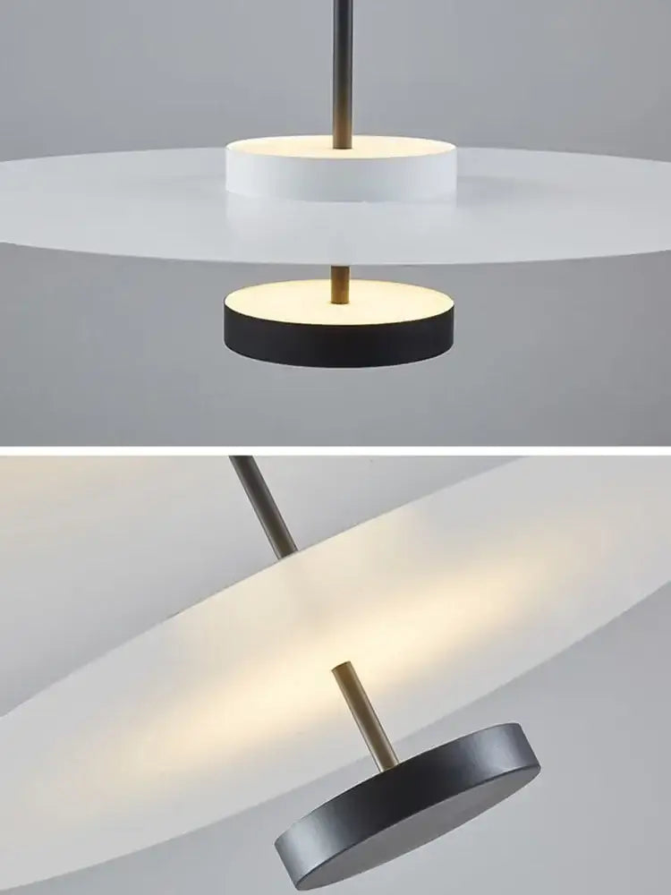 Modern minimalist acrylic black round chandelier bedroom light