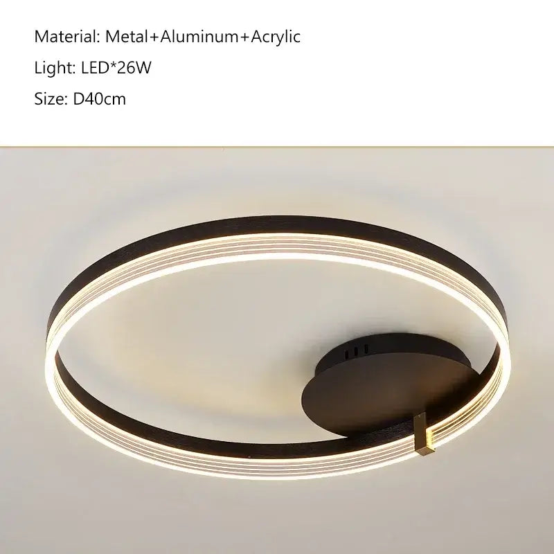 Modern gold circular led acrylic ceiling chandelier for living room