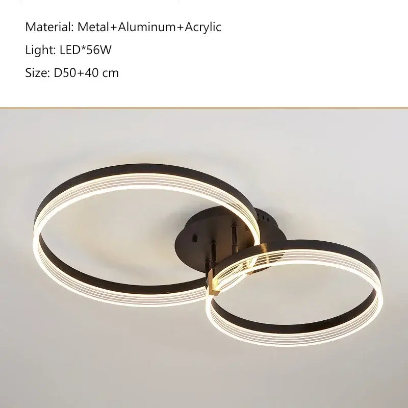 Modern gold circular led acrylic ceiling chandelier for living room