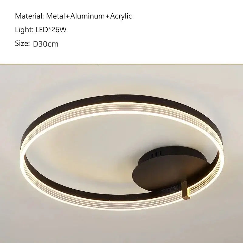 Modern gold circular led acrylic ceiling chandelier for living room