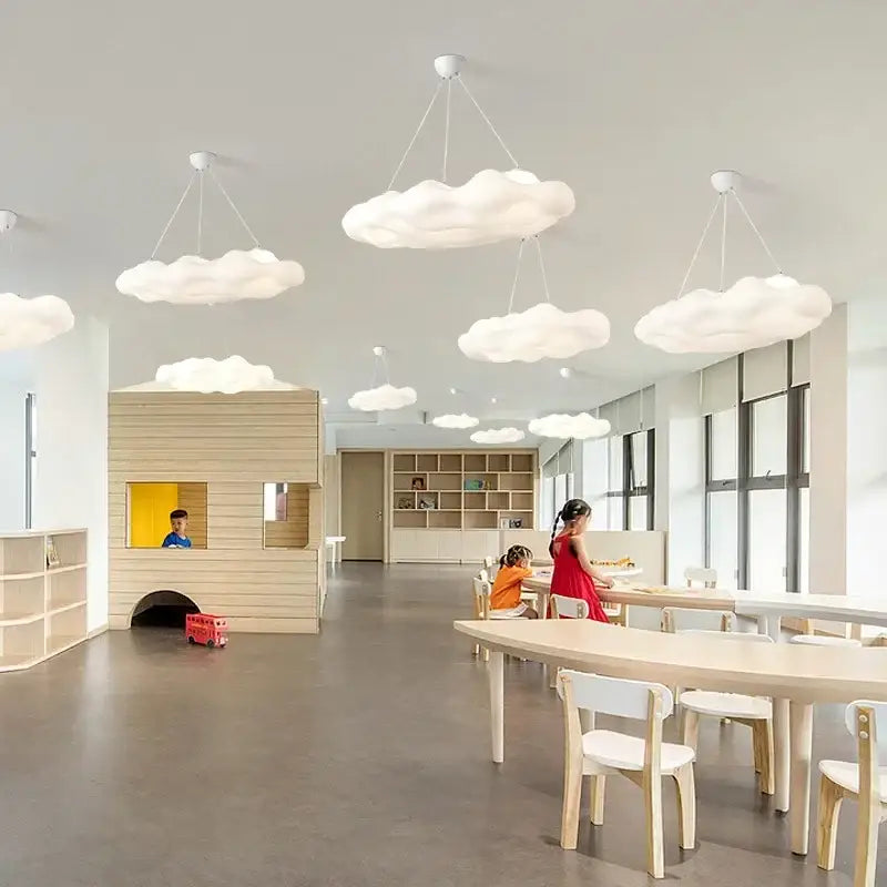 Modern white acrylic cloud led pendant light living room