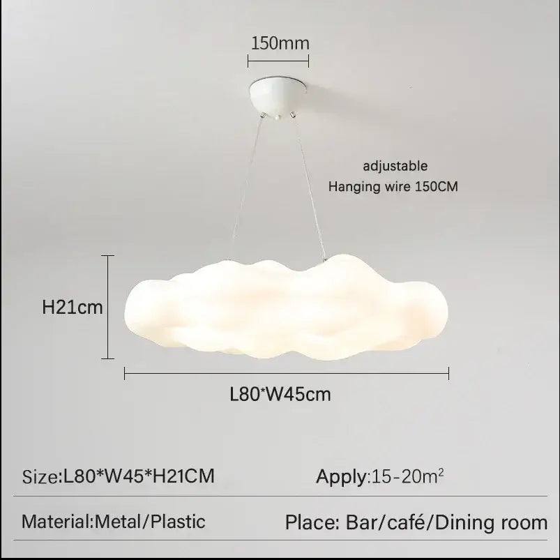 Modern white acrylic cloud led pendant light living room