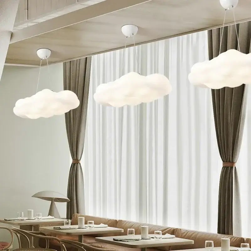 Modern white acrylic cloud led pendant light living room