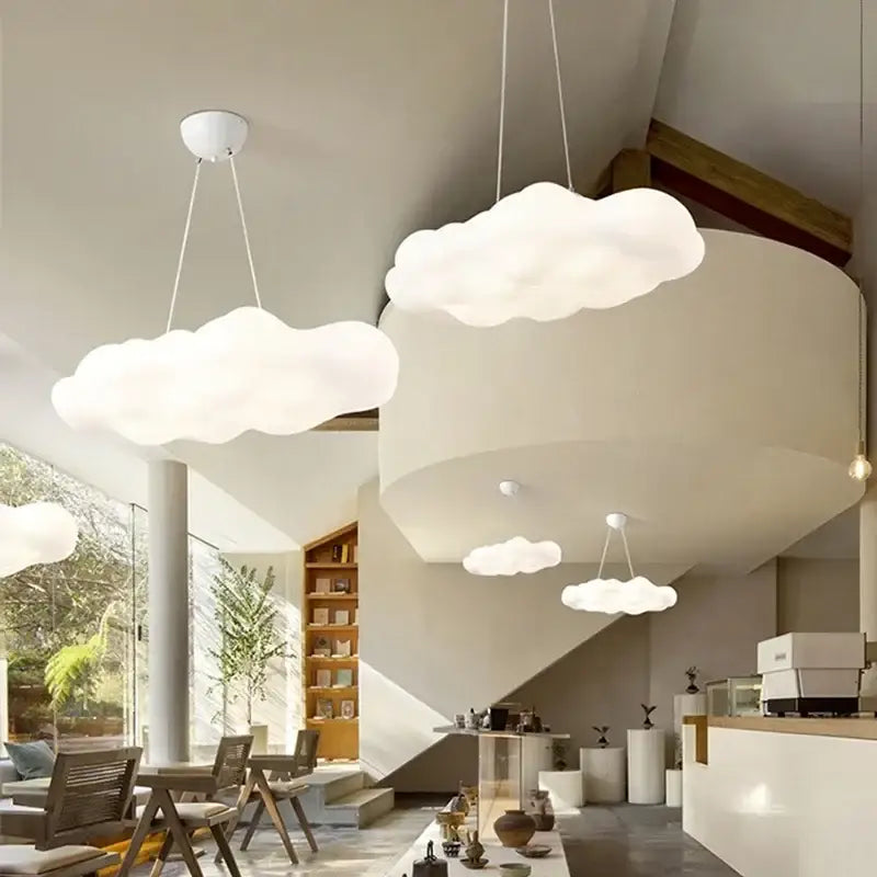 Modern white acrylic cloud led pendant light living room
