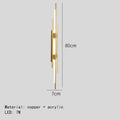 Minimalist copper wall sconce led light strip living room