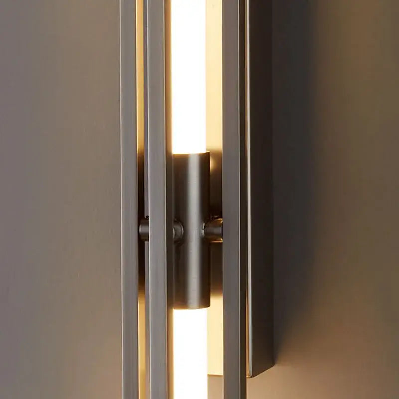 Minimalist copper wall sconce led light strip living room