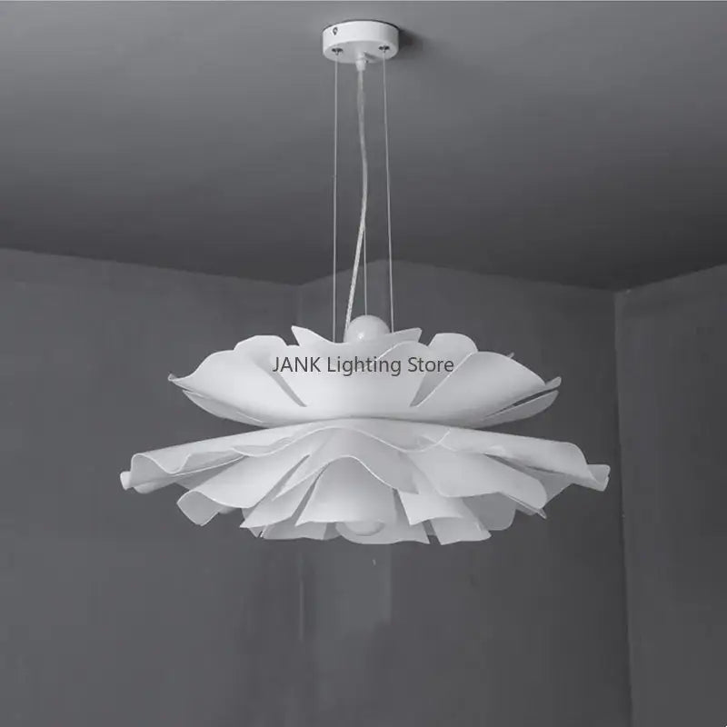 Elegant white lotus acrylic flower pendant light for dining room