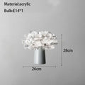 White acrylic flower led table lamp for bedroom lighting