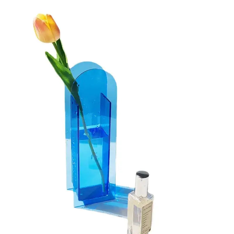 Contemporary rainbow acrylic flower vase living room floral container