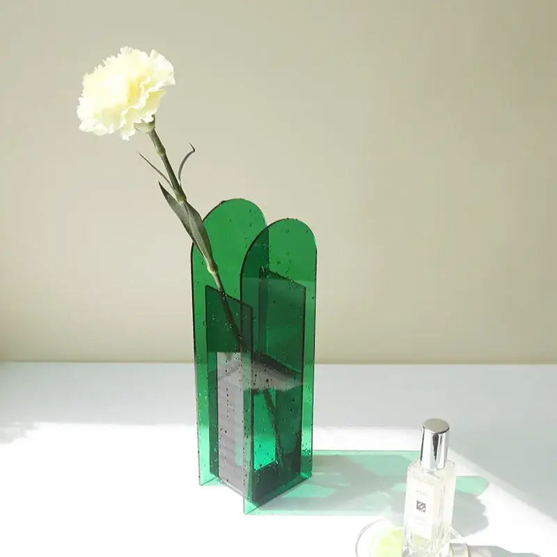 Contemporary rainbow acrylic flower vase living room floral container