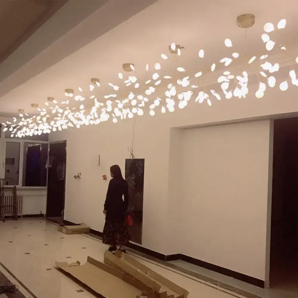 Modern black branching led hanging light for dining room