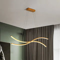 Modern gold linear island pendant – kitchen led chandelier light