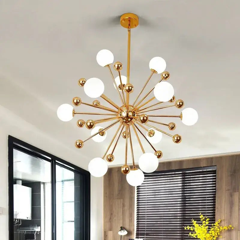Decorbites acrylic molecule chandelier gold dining room globe lamp