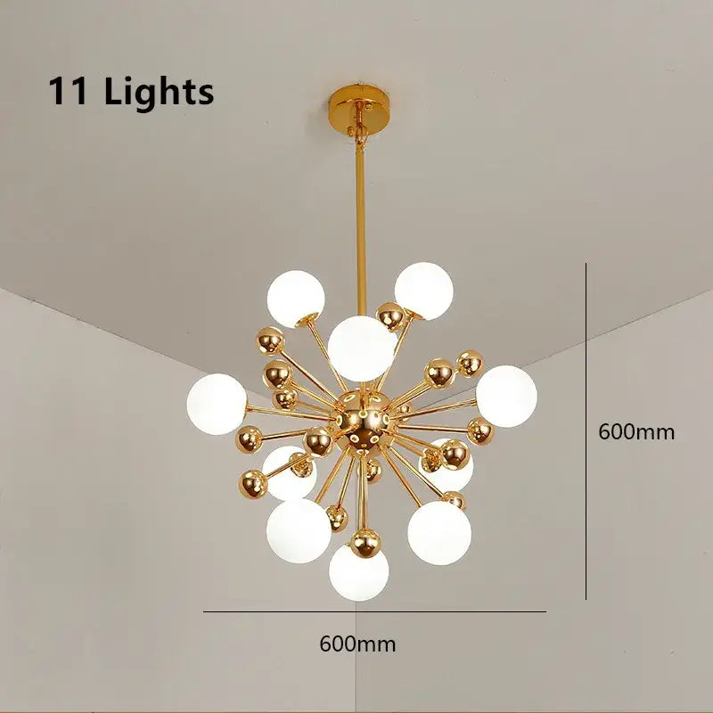 Decorbites acrylic molecule chandelier gold dining room globe lamp