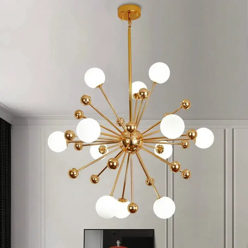 Decorbites acrylic molecule chandelier gold dining room globe lamp