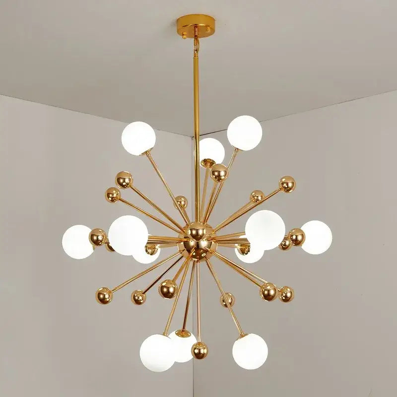 Decorbites acrylic molecule chandelier gold dining room globe lamp
