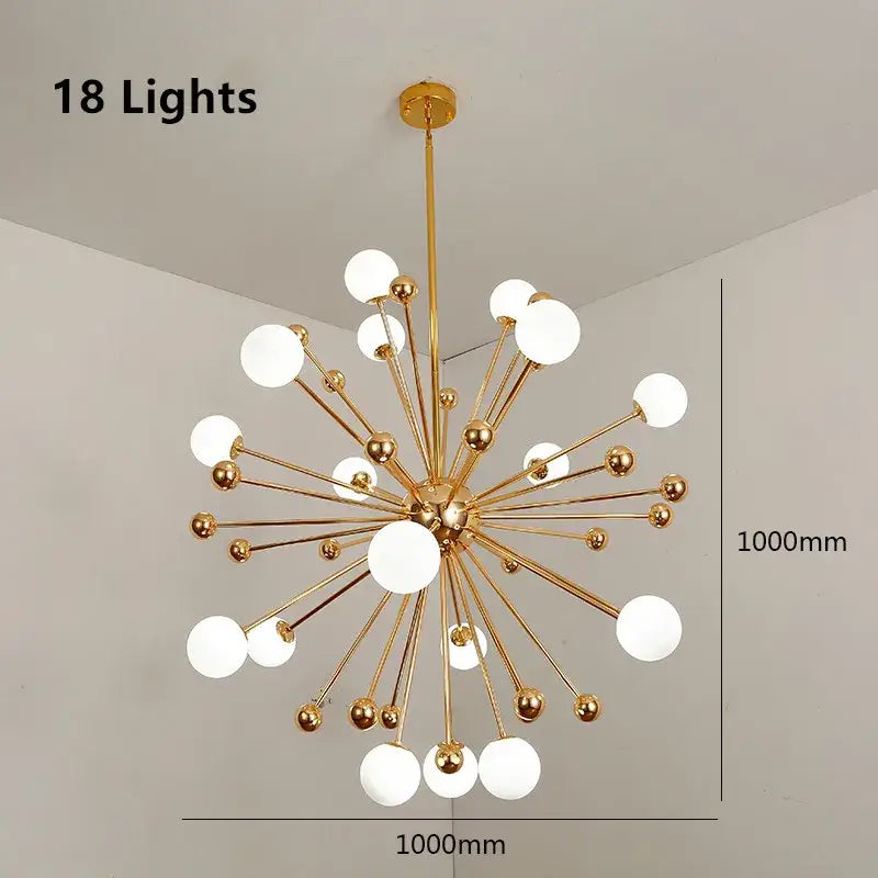 Decorbites acrylic molecule chandelier gold dining room globe lamp