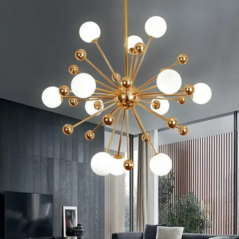 Decorbites acrylic molecule chandelier gold dining room globe lamp