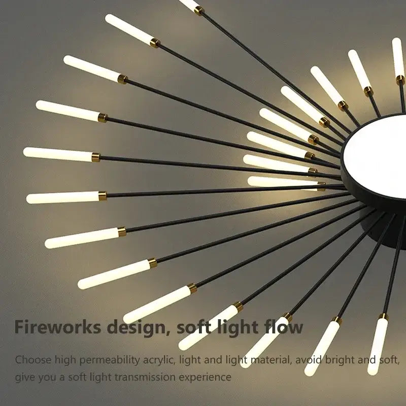 Decorbites acrylic sunflower ceiling lamp gold starburst living room