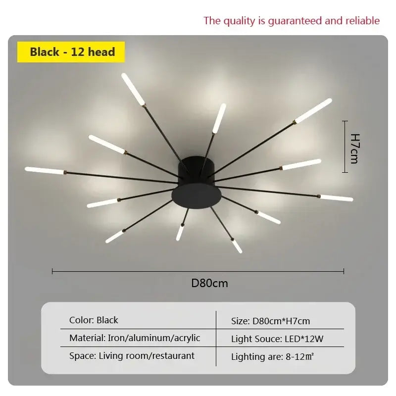 Decorbites acrylic sunflower ceiling lamp gold starburst living room