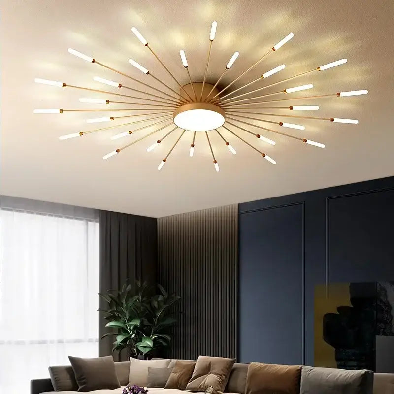 Decorbites acrylic sunflower ceiling lamp gold starburst living room