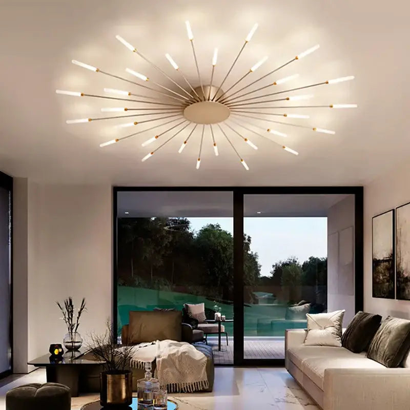 Decorbites acrylic sunflower ceiling lamp gold starburst living room
