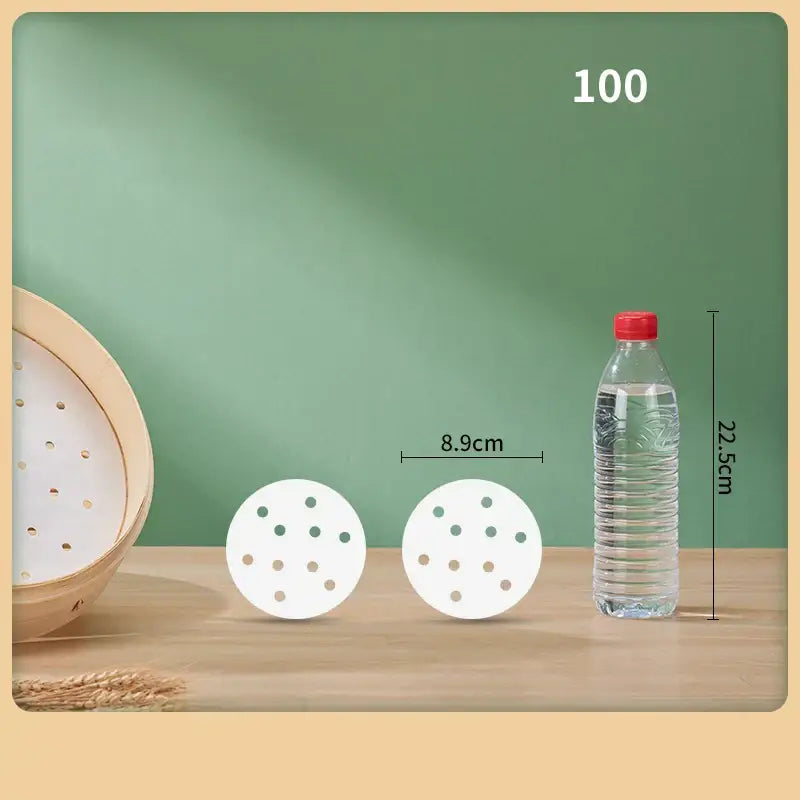 White perforated bamboo air fryer steamer liners kitchen baking papers