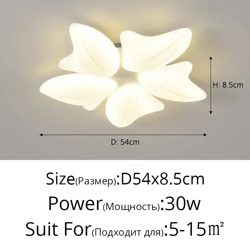 Modern white aisal flower ceiling chandelier for living room dimming